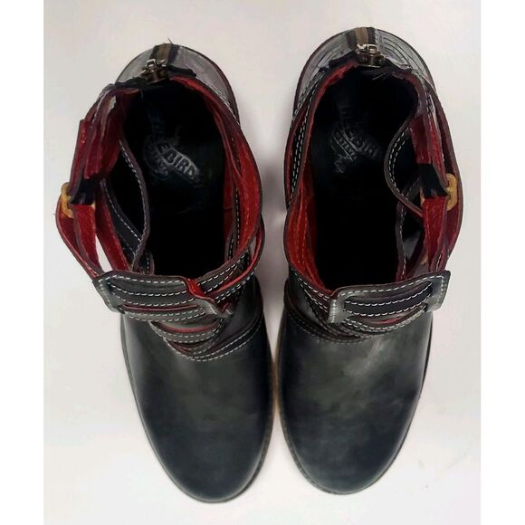 Freebird Boots Booties by Steven 10 Style Stair Black Distressed Leather 98885 - Picture 9 of 15